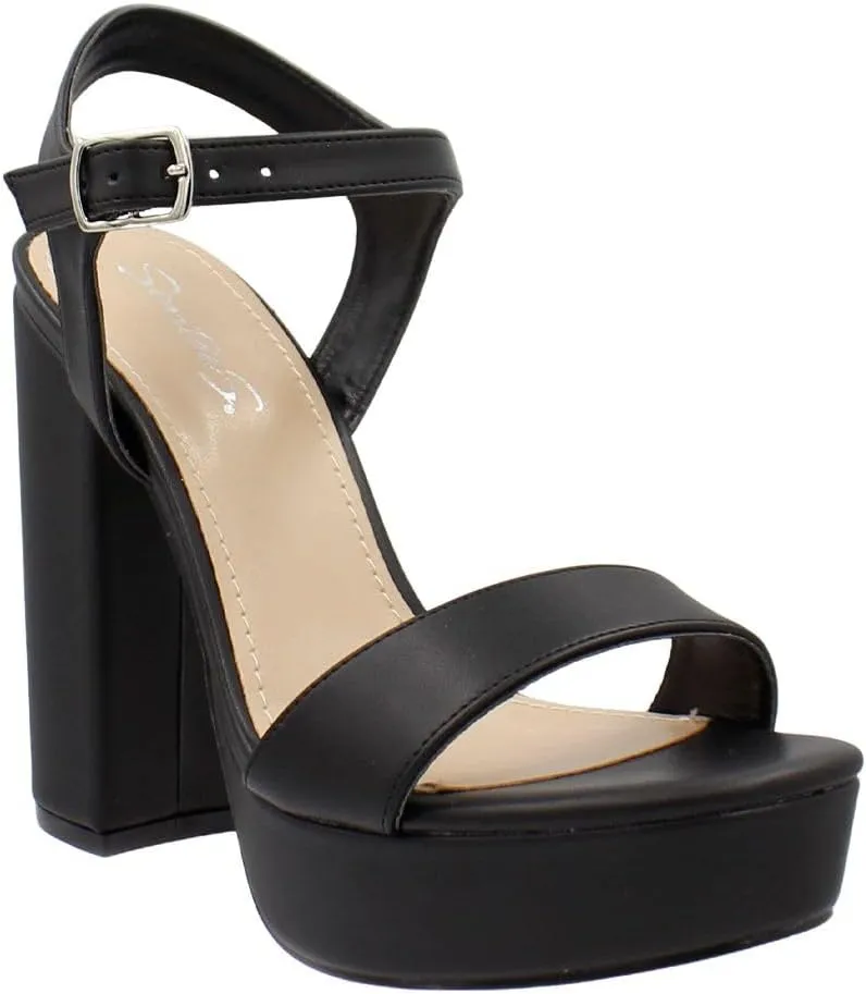 | DOROTHY Women's Platform Chunky Heel Sandals with Platform Patent Leather - Elegant and Versatile Open Toe Dress Shoes