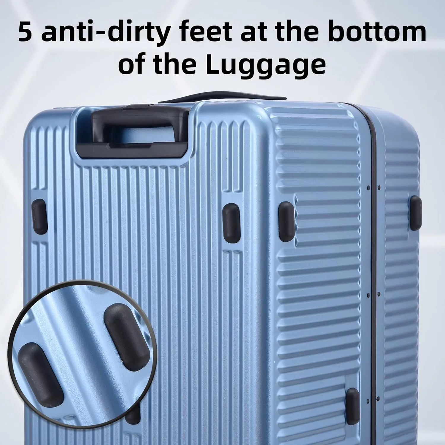 29 Inch Aluminum Checked Luggage with Side Opening Zipper, 40 * 37 * 77cm, 113L, Lightweight Hardshell ABS PC Suitcase with TSA Lock, 360° Universal Wheels, Dark Blue