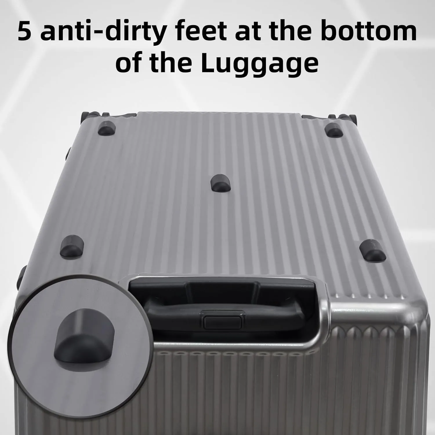 29 Inch Aluminum Checked Luggage with Side Opening Zipper, 40 * 37 * 77cm, 113L, Lightweight Hardshell ABS PC Suitcase with TSA Lock, 360° Universal Wheels, Dark Gray