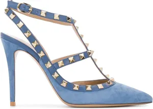 8cm Rivet Pointed High Heels Summer Cowhide Sandals Stiletto Suede Women's Shoes Party Nightclub
