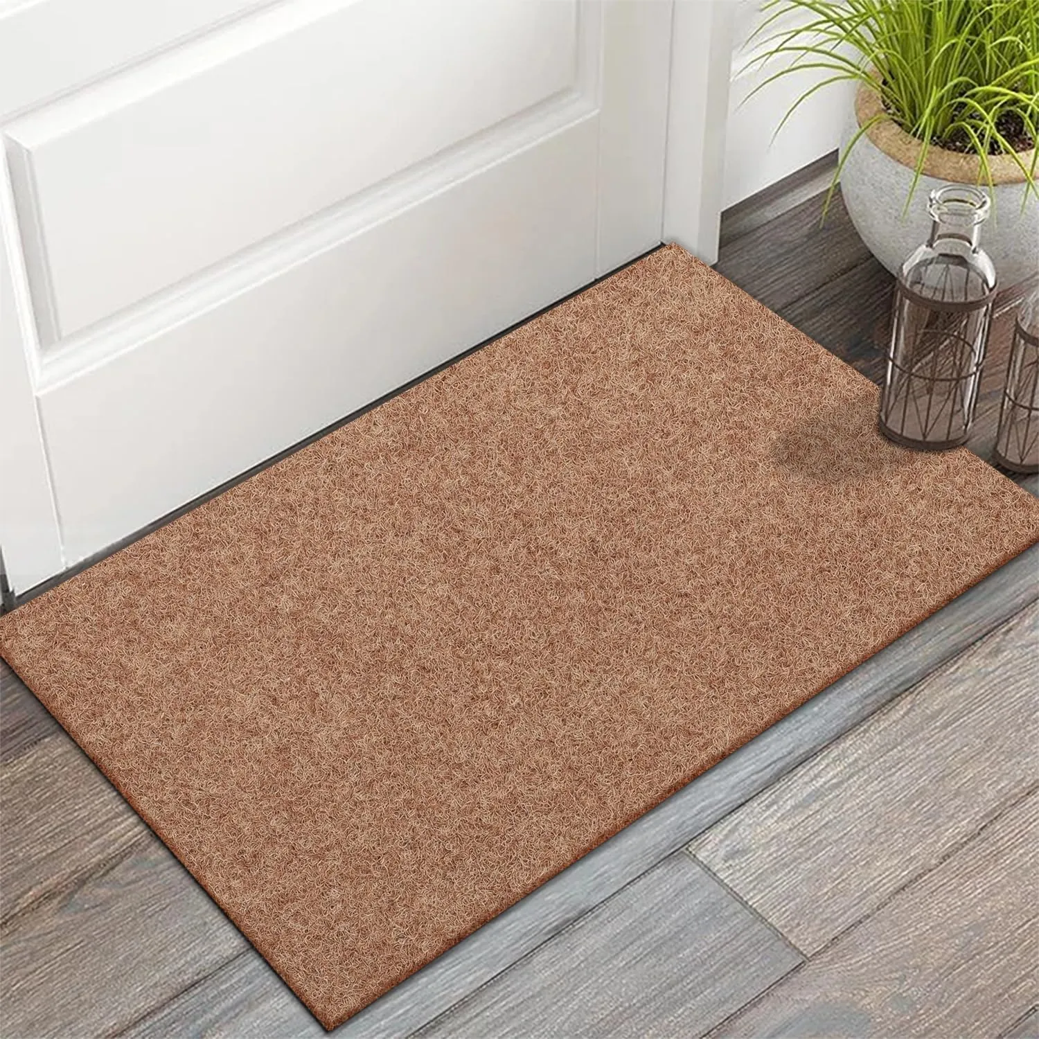 AAZZKANG Door Mats Outdoor 2 Pack Multi-Purpose Blank Doormat Large 36"x24" Non Slip Shoe Mat Ultra Absorb Mud Easy to Clean for Outside,Inside,Garden Entrance Brown