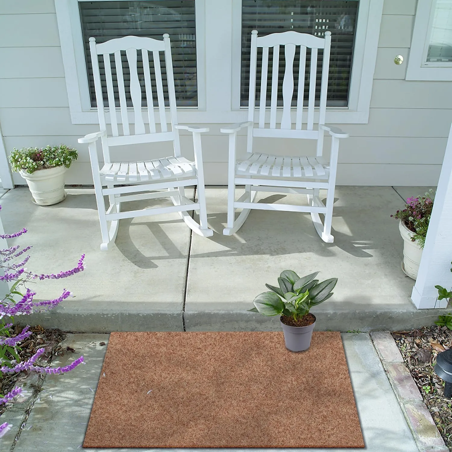 AAZZKANG Door Mats Outdoor 2 Pack Multi-Purpose Blank Doormat Large 36"x24" Non Slip Shoe Mat Ultra Absorb Mud Easy to Clean for Outside,Inside,Garden Entrance Brown