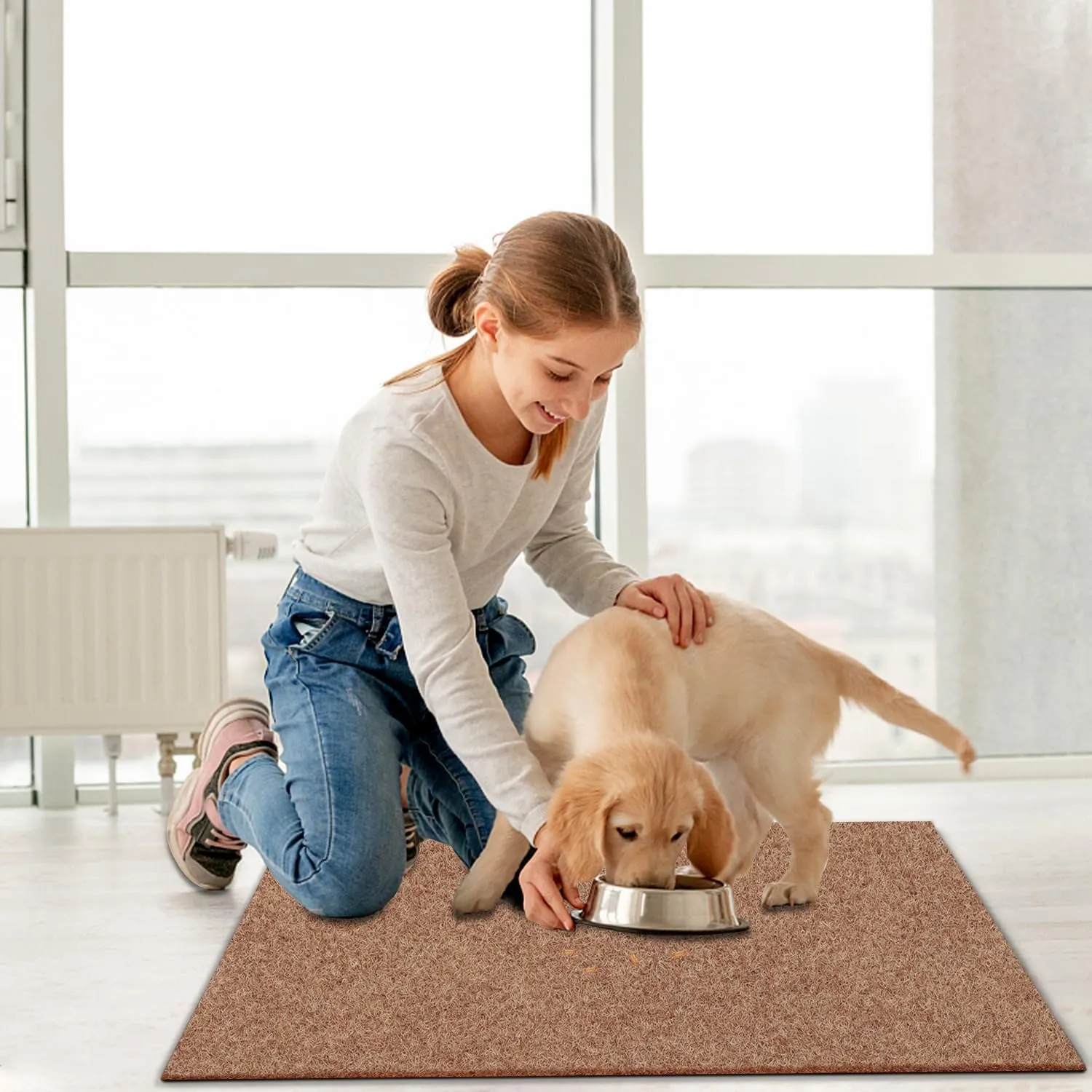 AAZZKANG Door Mats Outdoor 2 Pack Multi-Purpose Blank Doormat Large 36"x24" Non Slip Shoe Mat Ultra Absorb Mud Easy to Clean for Outside,Inside,Garden Entrance Brown