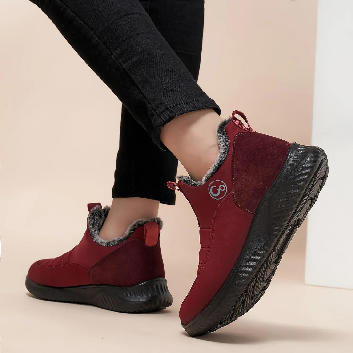 Alicegana Womens Snow Boots Winter Shoes Warm Fur Lined Ankle Booties Slip On Waterproof Boots Non Slip Women Boot