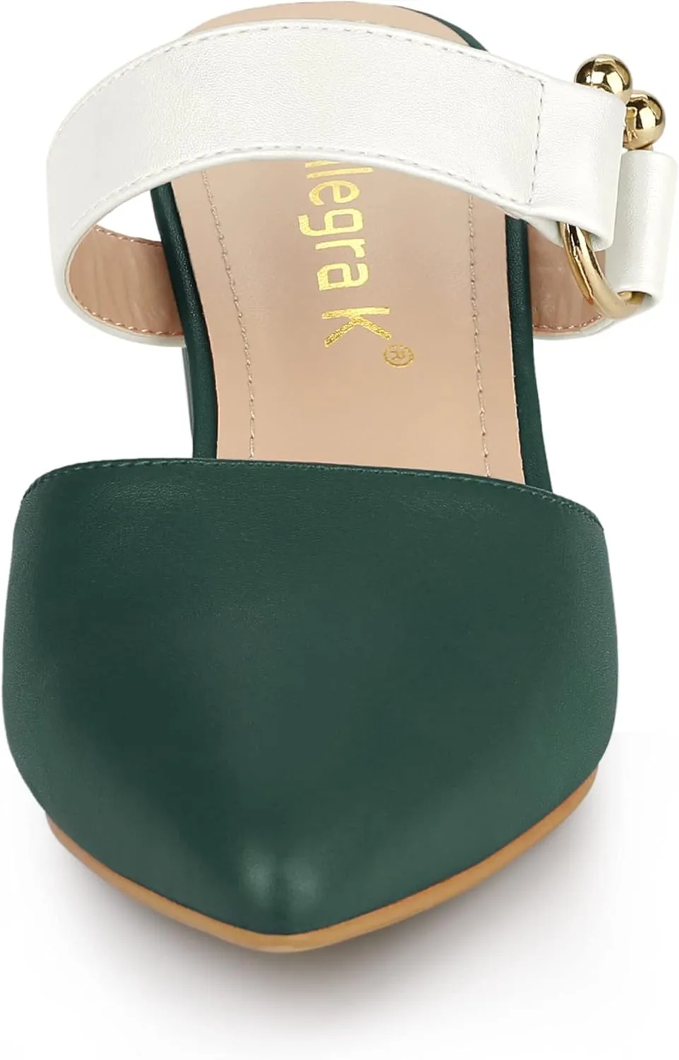 Allegra K Women's Pointed Toe Chunky Heel Dress Mules Pumps