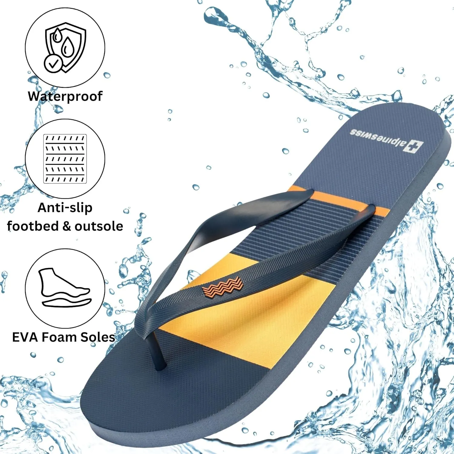 Alpine Swiss Men’s Flip Flops Lightweight EVA Sandals