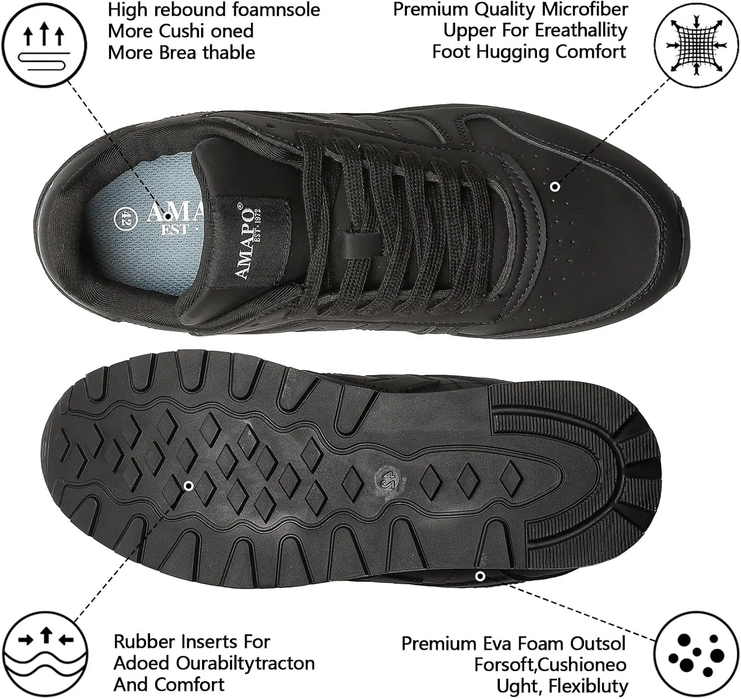 AMAPO Men's Retro Style Low Profile Sneaker Espadrilles