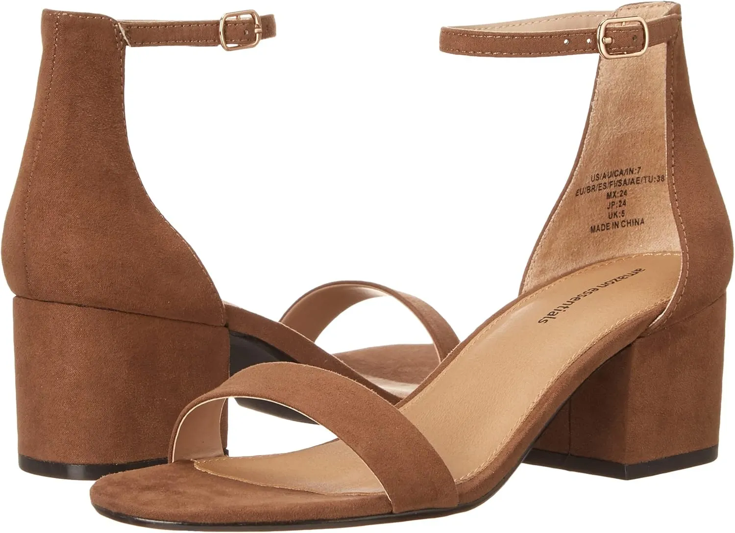 Amazon Essentials Women's Two Strap Heeled Sandal