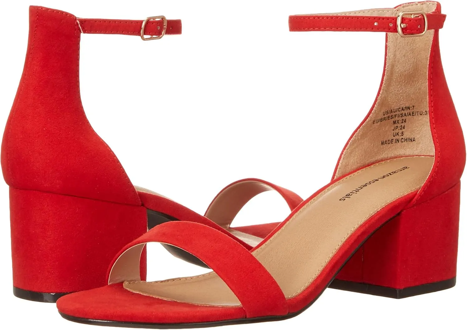 Amazon Essentials Women's Two Strap Heeled Sandal