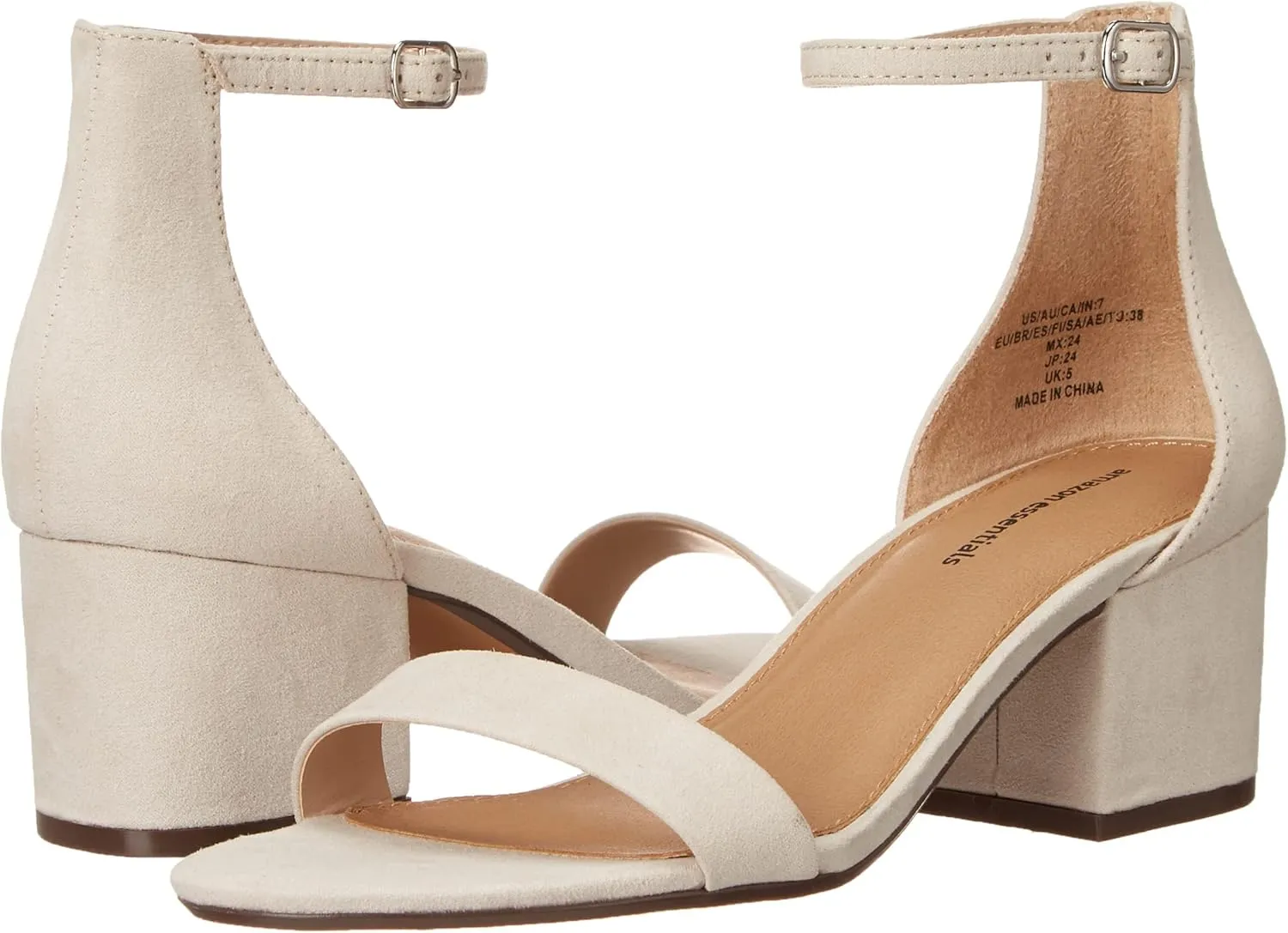 Amazon Essentials Women's Two Strap Heeled Sandal