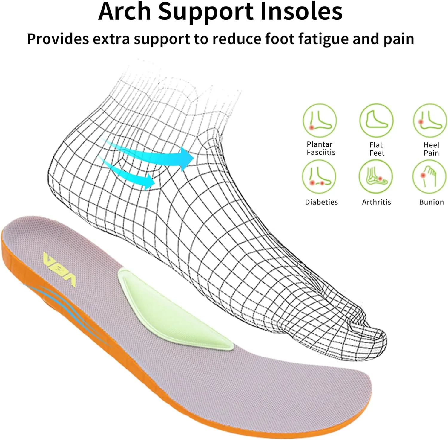 AOV Wide Toe Box Shoes Women Arch Support Walking Shoes for Plantar Fasciitis Orthotic Air Tennis Sneakers