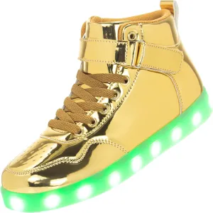 APTESOL Unisex LED Shoes High Top Light Up Sneakers for Women Men