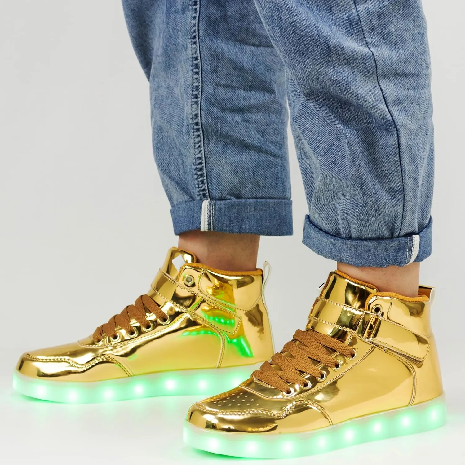 APTESOL Unisex LED Shoes High Top Light Up Sneakers for Women Men