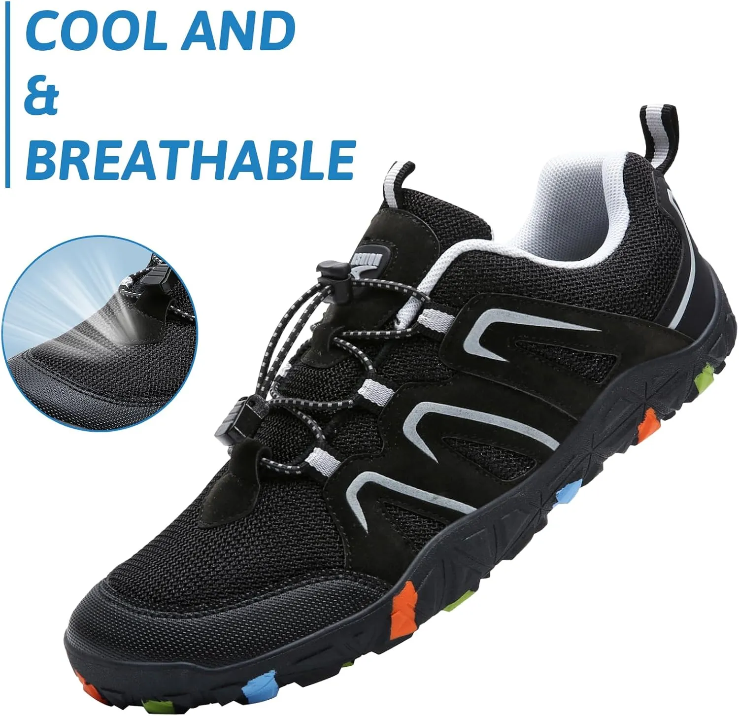 ASHION Boys Running Shoes | Barefoot Shoes | Wide Toe Box | Lightweight Athletic Walking Hiking Sneakers