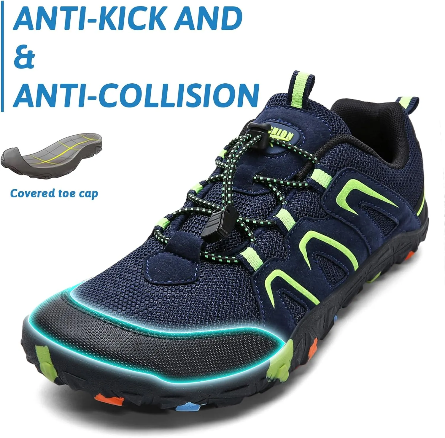 ASHION Boys Running Shoes | Barefoot Shoes | Wide Toe Box | Lightweight Athletic Walking Hiking Sneakers