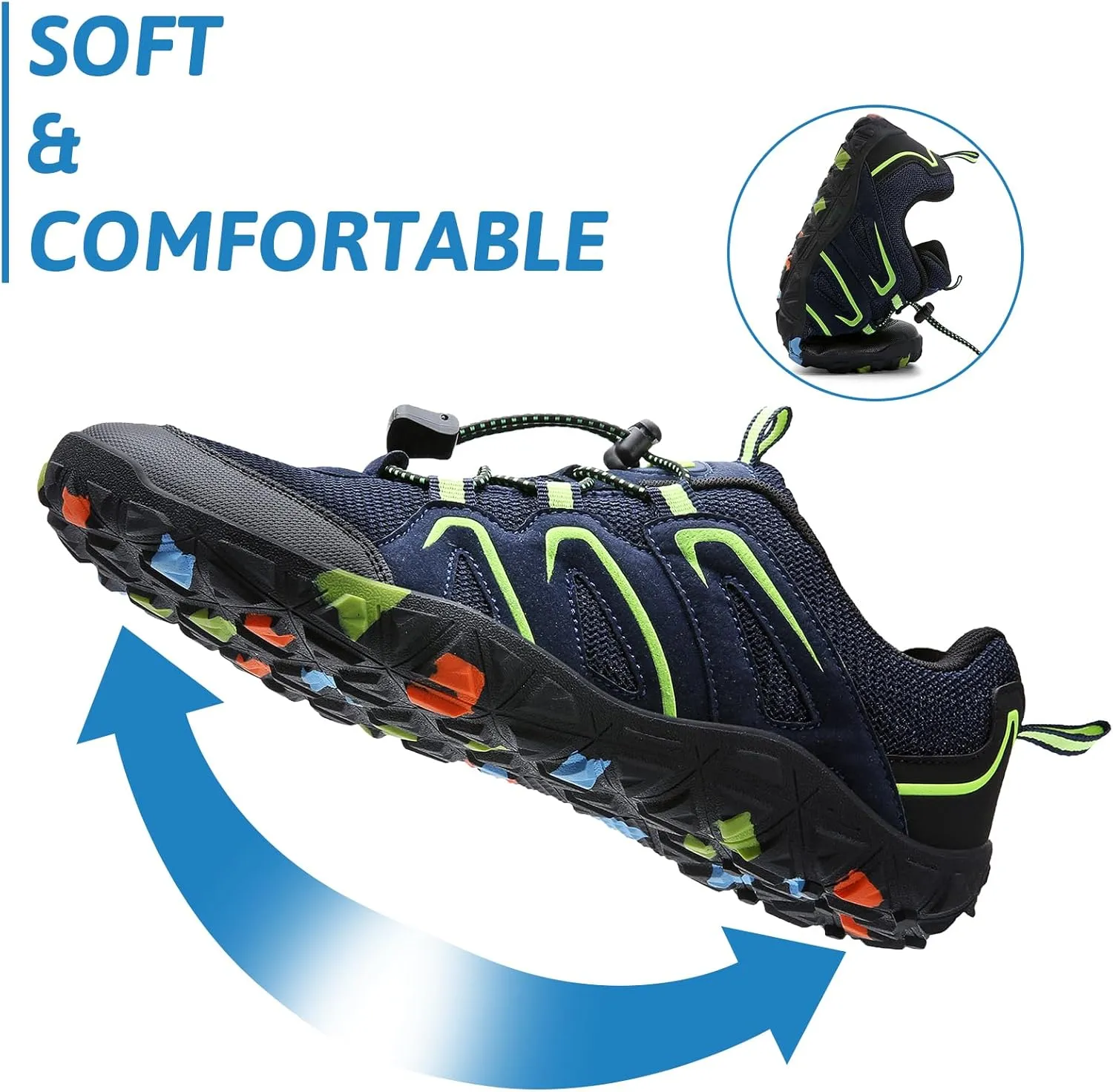 ASHION Boys Running Shoes | Barefoot Shoes | Wide Toe Box | Lightweight Athletic Walking Hiking Sneakers