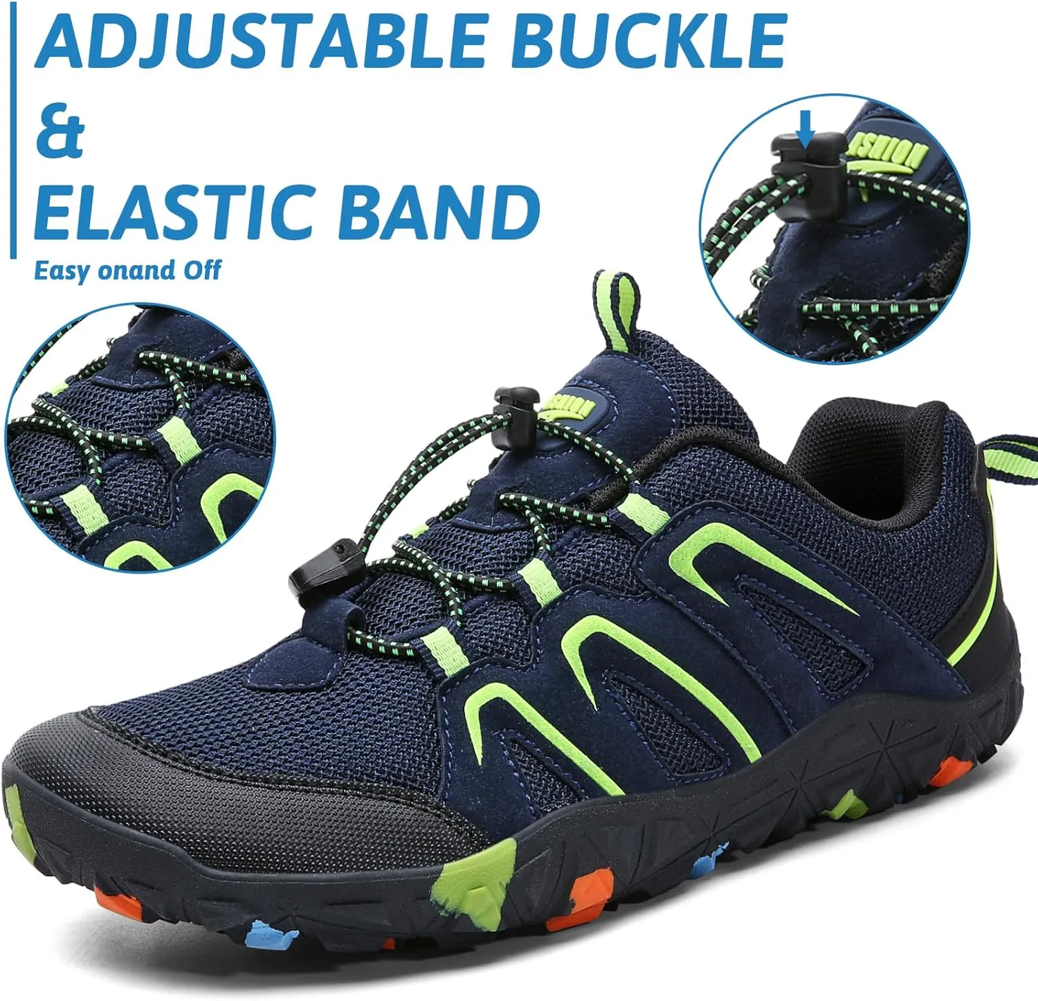 ASHION Boys Running Shoes | Barefoot Shoes | Wide Toe Box | Lightweight Athletic Walking Hiking Sneakers