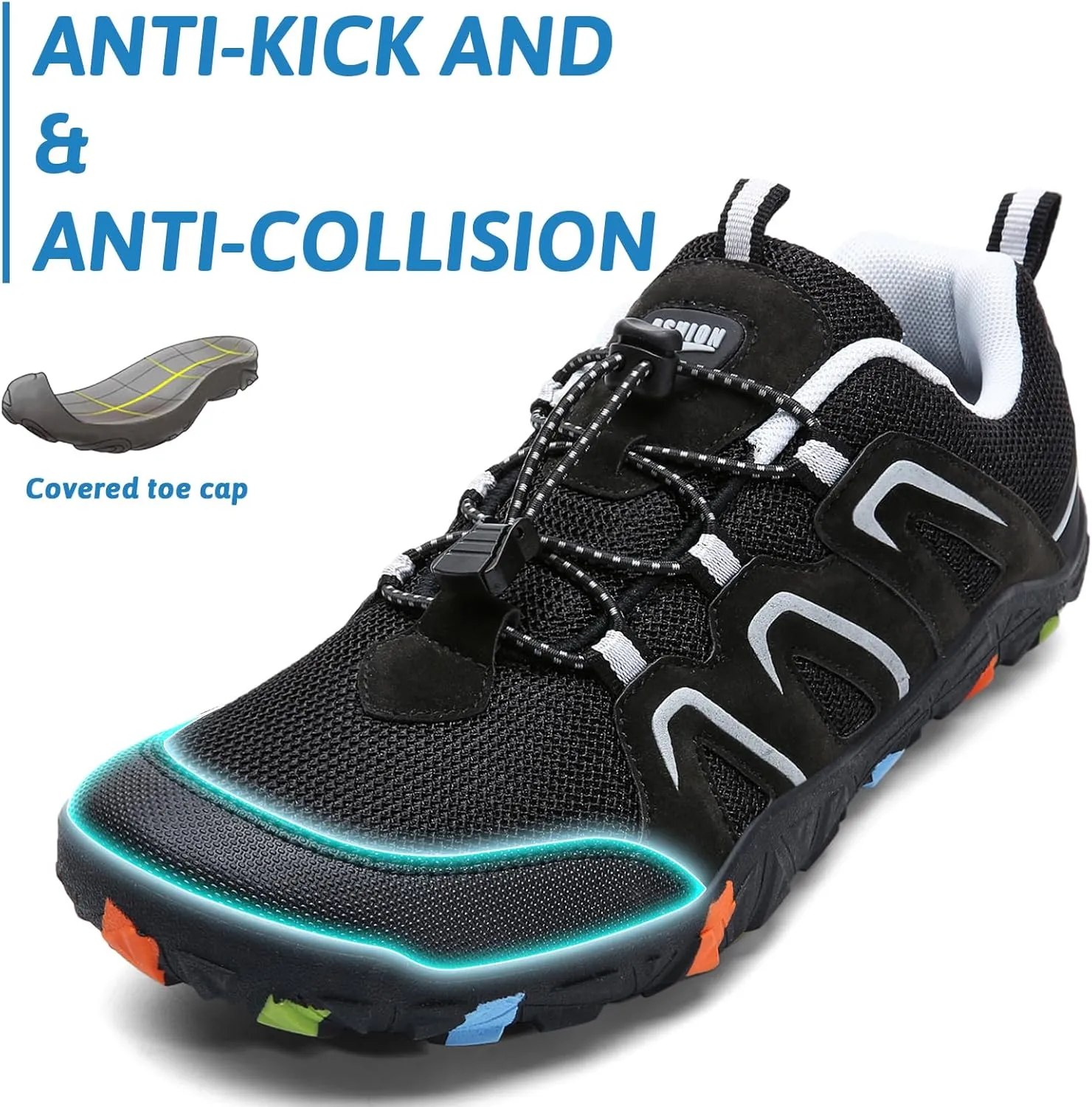 ASHION Boys Running Shoes | Barefoot Shoes | Wide Toe Box | Lightweight Athletic Walking Hiking Sneakers