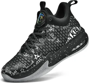 ASHION Men Basketball Shoes Arch Support Mens Sneakers Anti Slip Breathable Comfortable High Top Sports Running Walking Tennis Shoes
