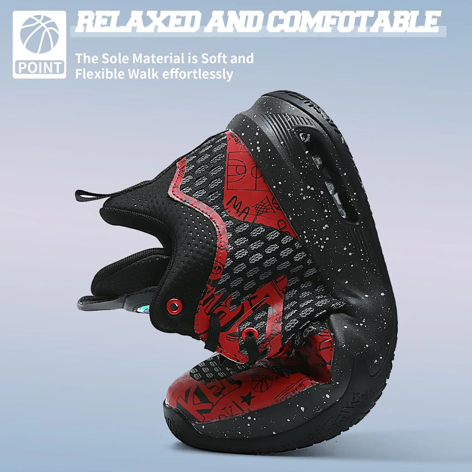 ASHION Men Basketball Shoes Arch Support Mens Sneakers Anti Slip Breathable Comfortable High Top Sports Running Walking Tennis Shoes