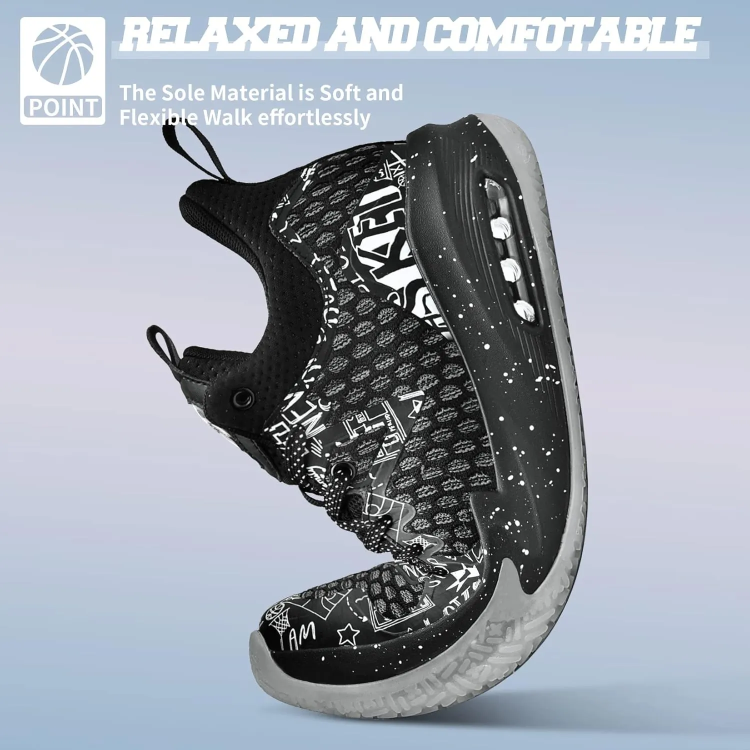 ASHION Men Basketball Shoes Arch Support Mens Sneakers Anti Slip Breathable Comfortable High Top Sports Running Walking Tennis Shoes