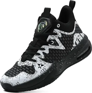 ASHION Men Basketball Shoes Arch Support Mens Sneakers Anti Slip Breathable Comfortable High Top Sports Running Walking Tennis Shoes