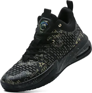 ASHION Men Basketball Shoes Arch Support Mens Sneakers Anti Slip Breathable Comfortable High Top Sports Running Walking Tennis Shoes