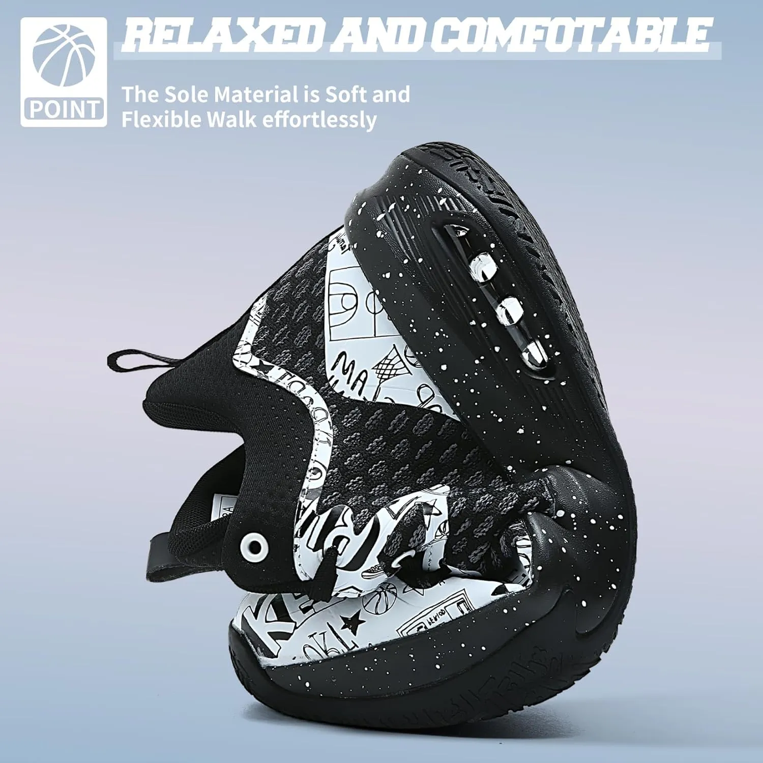ASHION Men Basketball Shoes Arch Support Mens Sneakers Anti Slip Breathable Comfortable High Top Sports Running Walking Tennis Shoes