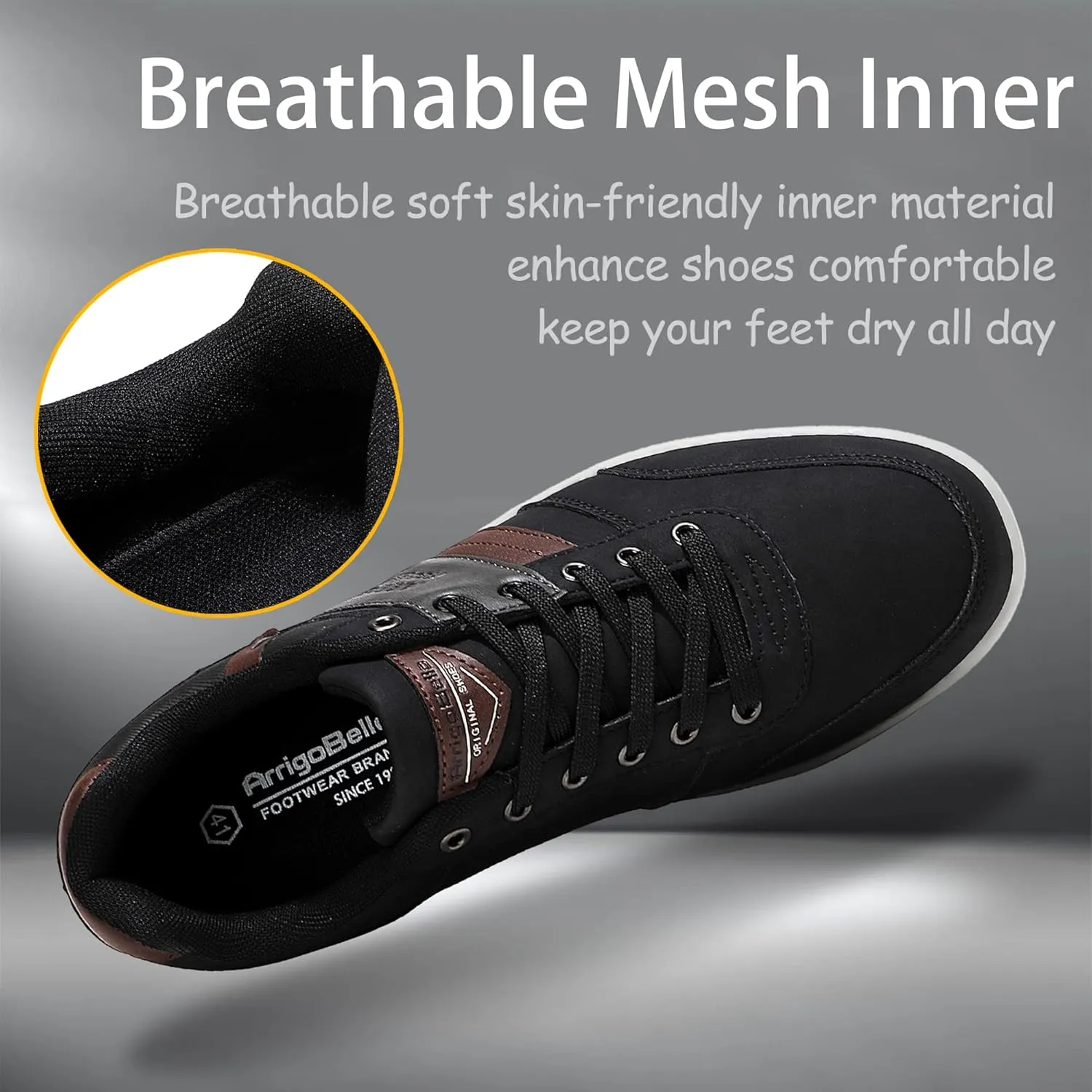 ASTERO Shoes for Men Casual Stylish Sneakers Dress Non-Slip Low Top Walking Shoes