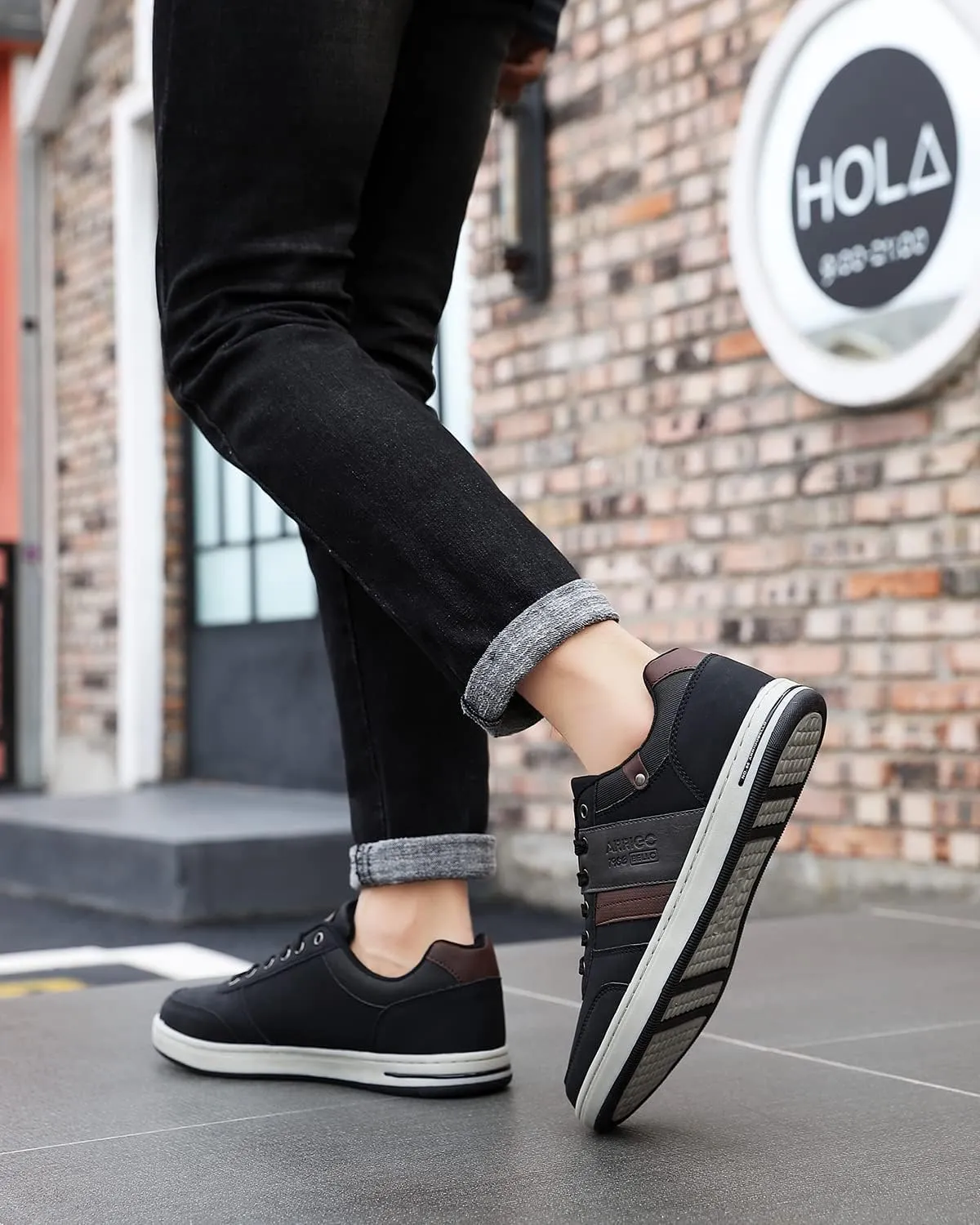 ASTERO Shoes for Men Casual Stylish Sneakers Dress Non-Slip Low Top Walking Shoes