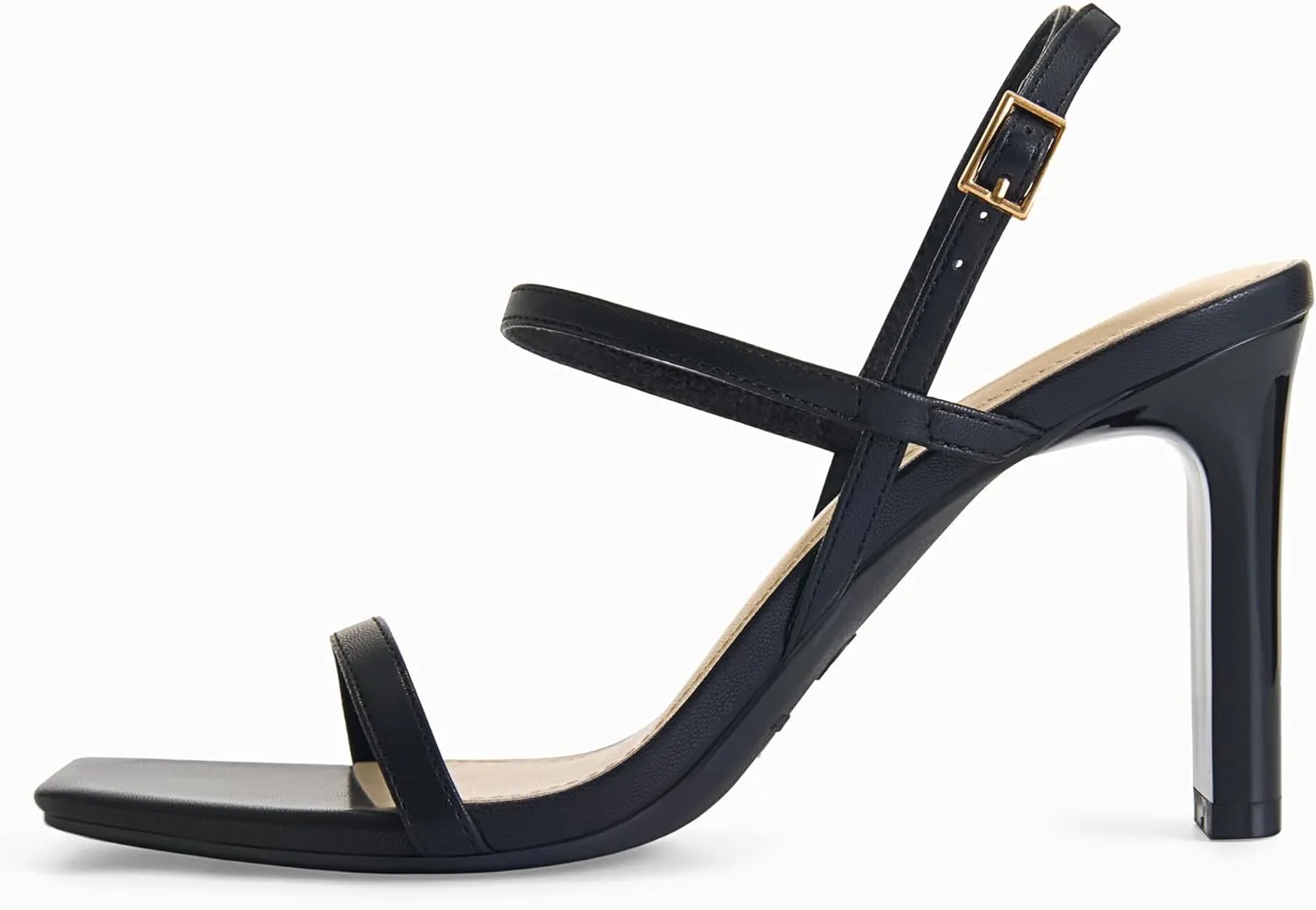 Athlefit Women's Strappy High Heels Square Open Toe Heeled Sandals Ankle Strap Dressy Wedding Party Shoes
