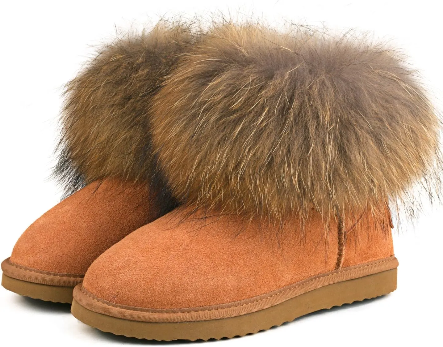 AUSLAND Women's Snow Boots Fur Boots Ankle Short 99251
