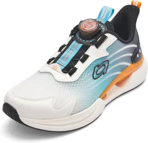 Balabala Kids Turn-Lock Sneakers Girls Boys Cool Running Tennis Shoes Lightweight Breathable Fashion Athletic Sports
