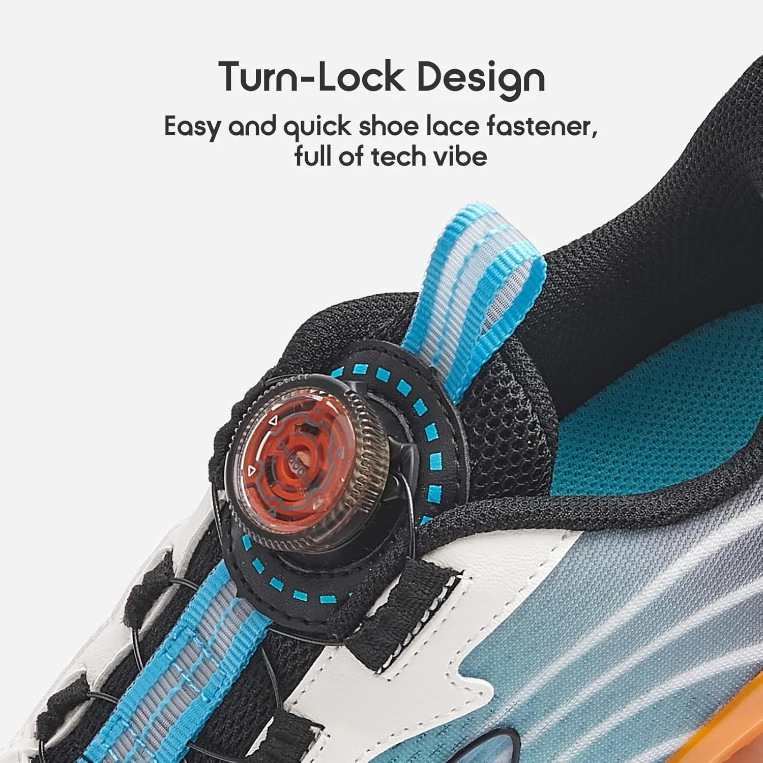 Balabala Kids Turn-Lock Sneakers Girls Boys Cool Running Tennis Shoes Lightweight Breathable Fashion Athletic Sports