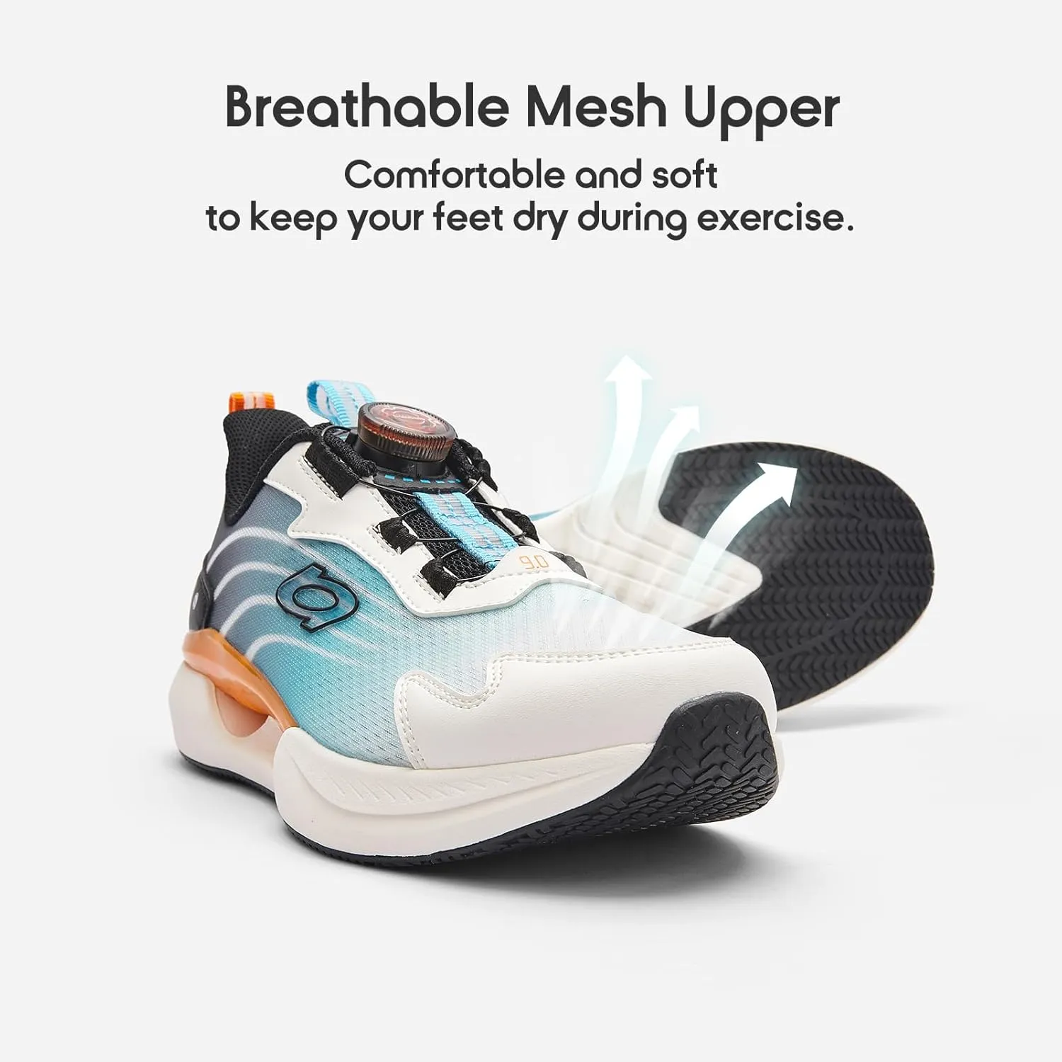 Balabala Kids Turn-Lock Sneakers Girls Boys Cool Running Tennis Shoes Lightweight Breathable Fashion Athletic Sports