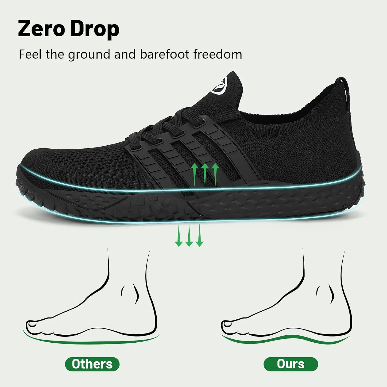 Barefoot Shoes Women Men Wide Toe Box Zero Drop Minimalist Sneakers Casual Breathable Walking Shoe Hiking Barefoot Footwear for Walking Running Camping Beach Grounding Sport