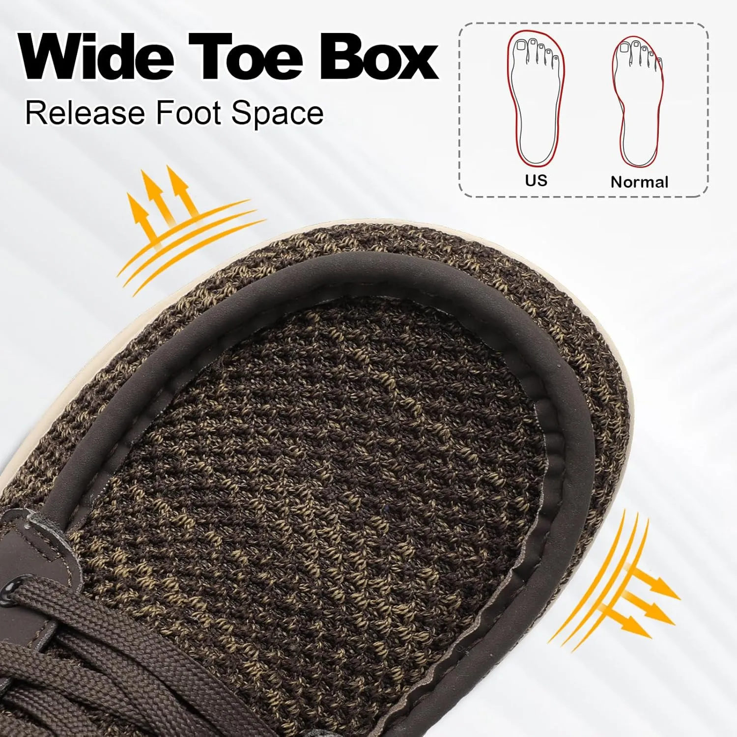 BARERUN Men's Barefoot Slip on Walking Shoes Wide Toe Box Running Shoes Casual Fashion Sneakers Comfortable Light-Weight Men's Loafers Business Dress Shoes for Driving Jogging Wedding Church Office