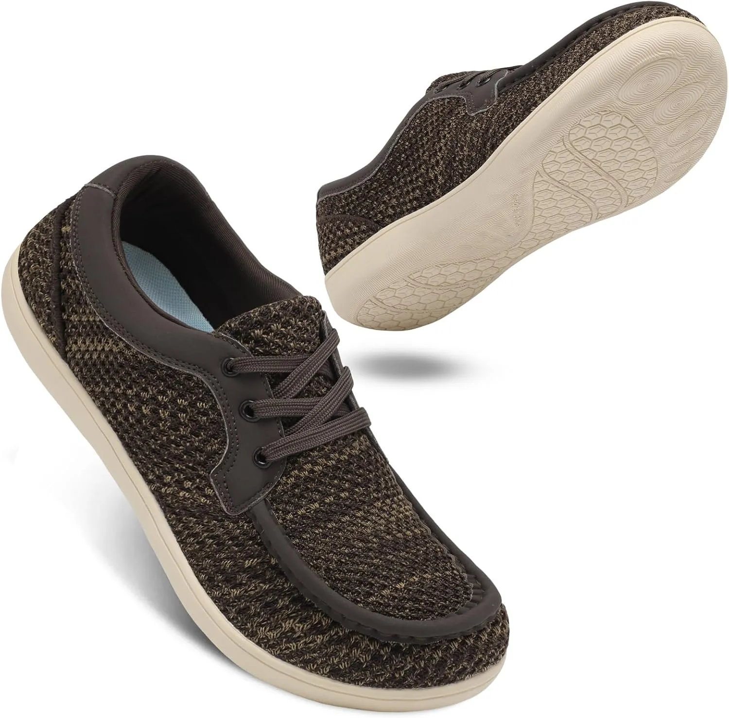 BARERUN Men's Barefoot Slip on Walking Shoes Wide Toe Box Running Shoes Casual Fashion Sneakers Comfortable Light-Weight Men's Loafers Business Dress Shoes for Driving Jogging Wedding Church Office