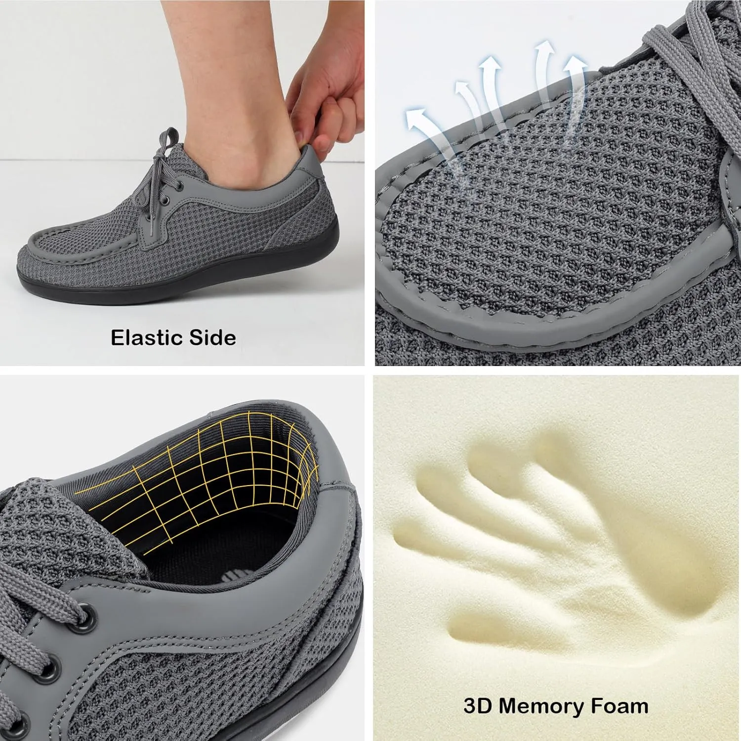 BARERUN Men's Barefoot Slip on Walking Shoes Wide Toe Box Running Shoes Casual Fashion Sneakers Comfortable Light-Weight Men's Loafers Business Dress Shoes for Driving Jogging Wedding Church Office