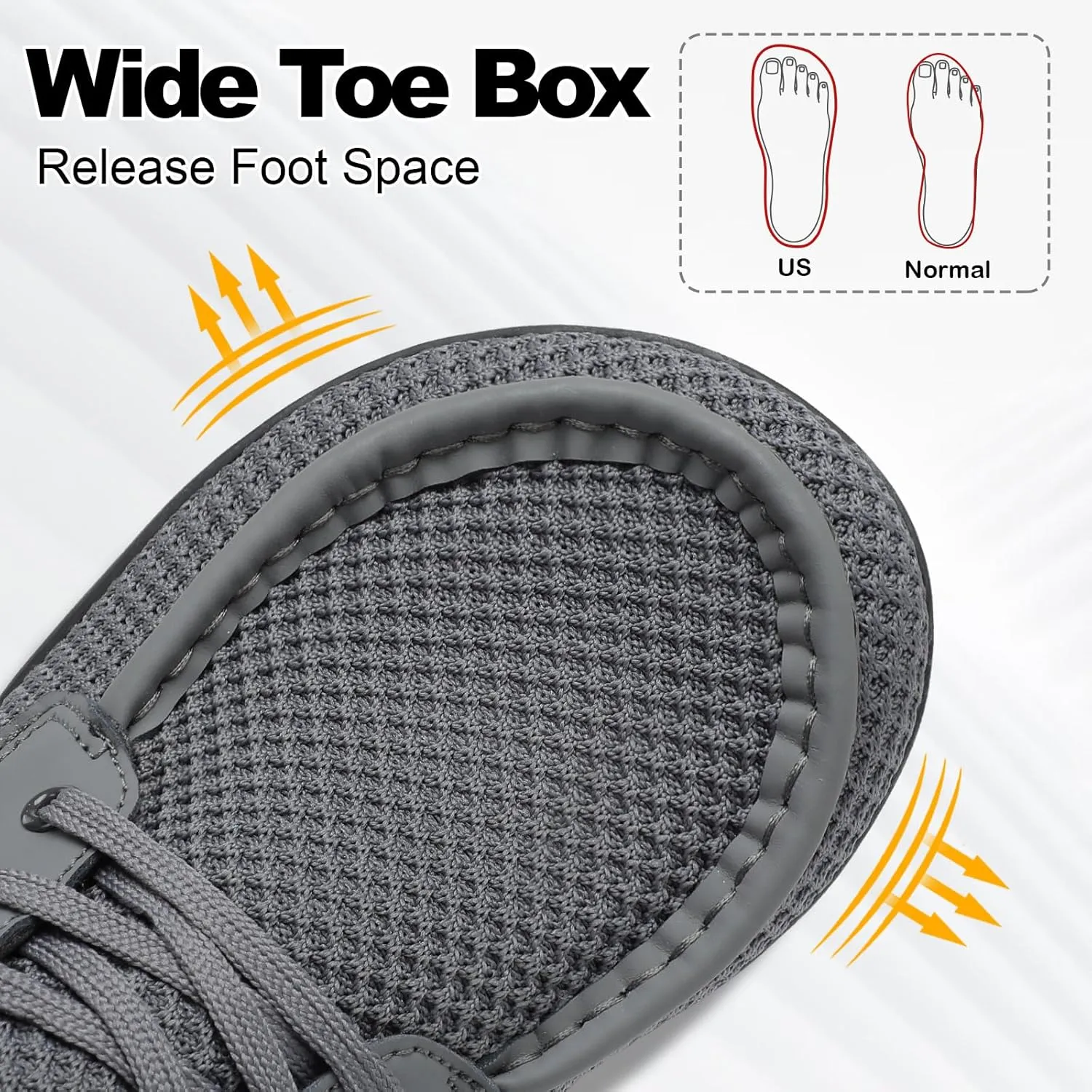 BARERUN Men's Barefoot Slip on Walking Shoes Wide Toe Box Running Shoes Casual Fashion Sneakers Comfortable Light-Weight Men's Loafers Business Dress Shoes for Driving Jogging Wedding Church Office
