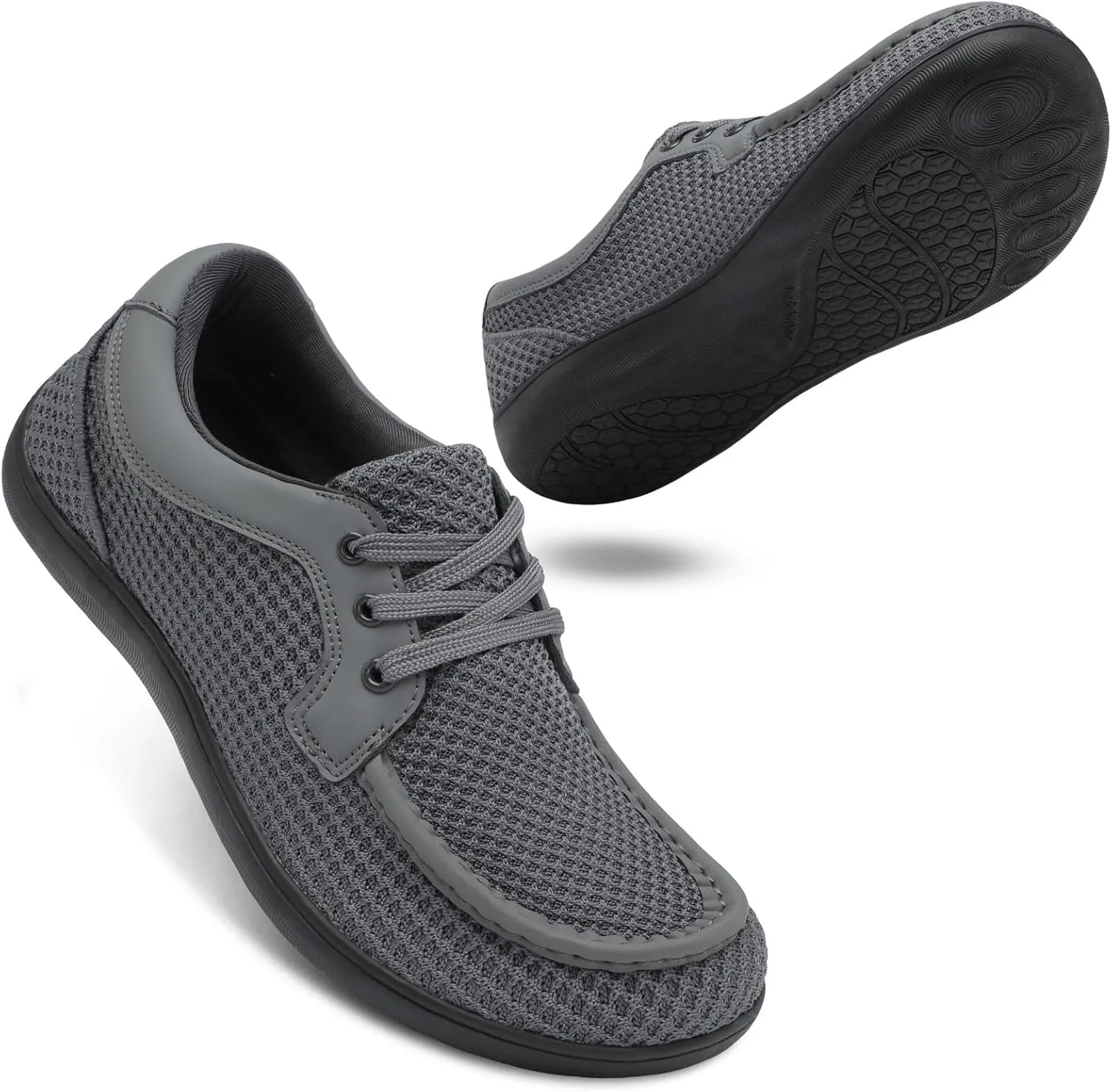 BARERUN Men's Barefoot Slip on Walking Shoes Wide Toe Box Running Shoes Casual Fashion Sneakers Comfortable Light-Weight Men's Loafers Business Dress Shoes for Driving Jogging Wedding Church Office
