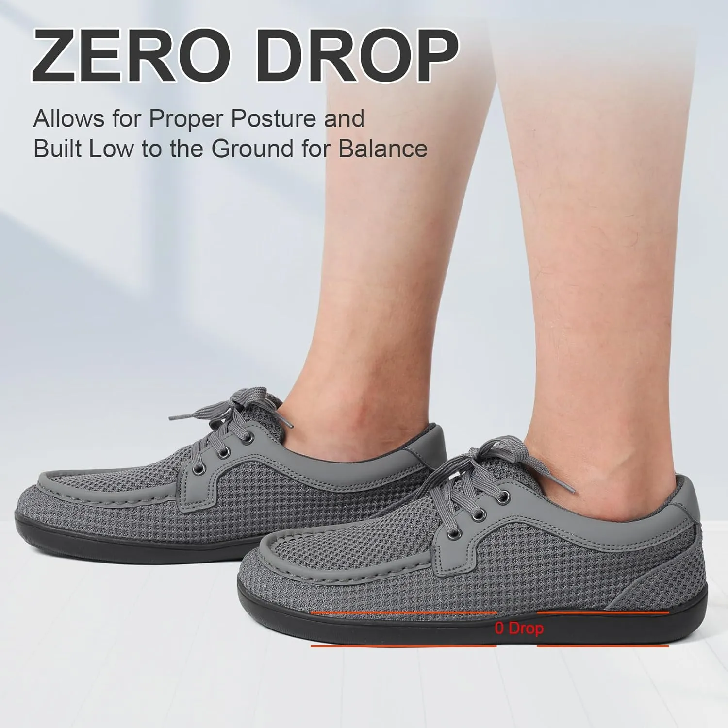 BARERUN Men's Barefoot Slip on Walking Shoes Wide Toe Box Running Shoes Casual Fashion Sneakers Comfortable Light-Weight Men's Loafers Business Dress Shoes for Driving Jogging Wedding Church Office