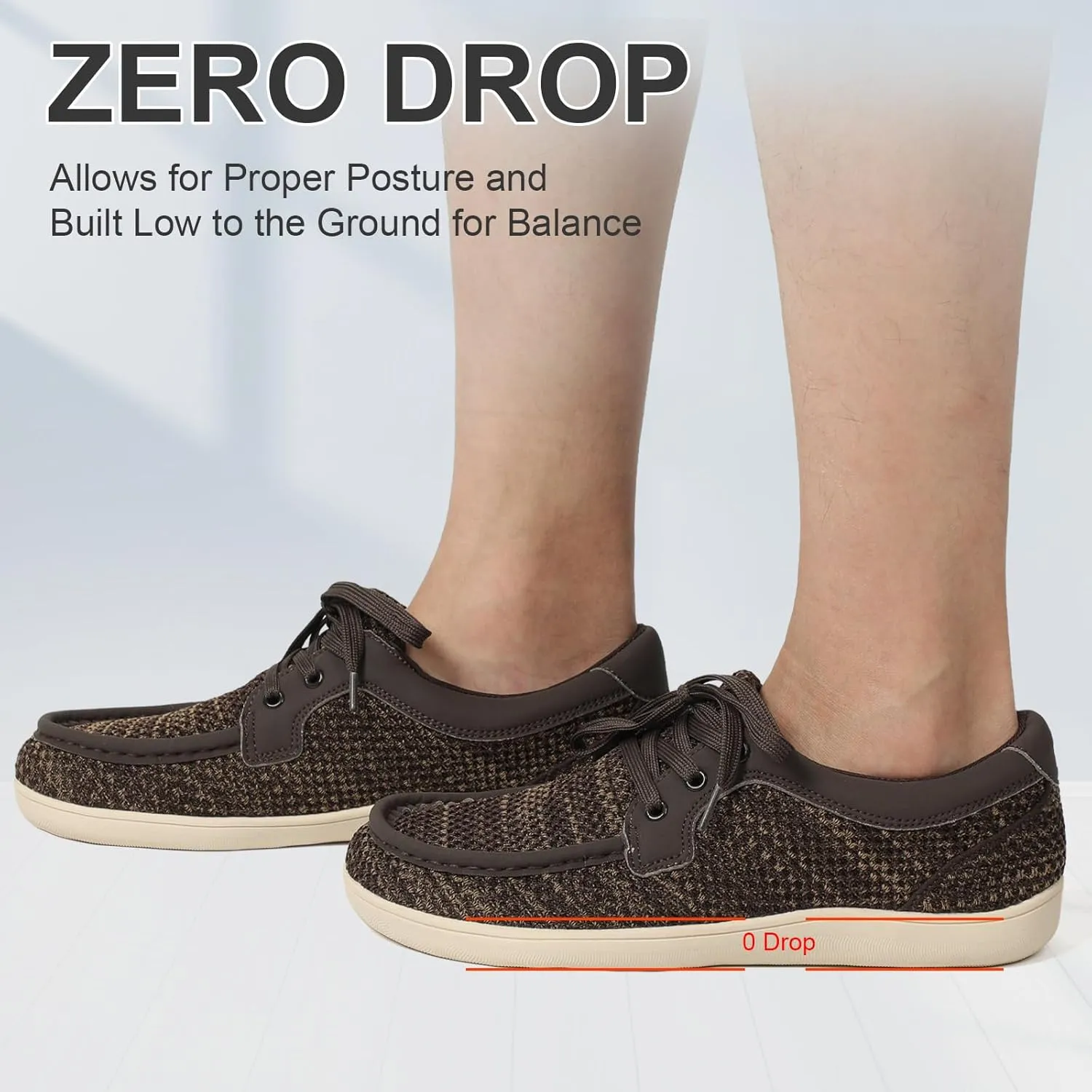 BARERUN Men's Barefoot Slip on Walking Shoes Wide Toe Box Running Shoes Casual Fashion Sneakers Comfortable Light-Weight Men's Loafers Business Dress Shoes for Driving Jogging Wedding Church Office
