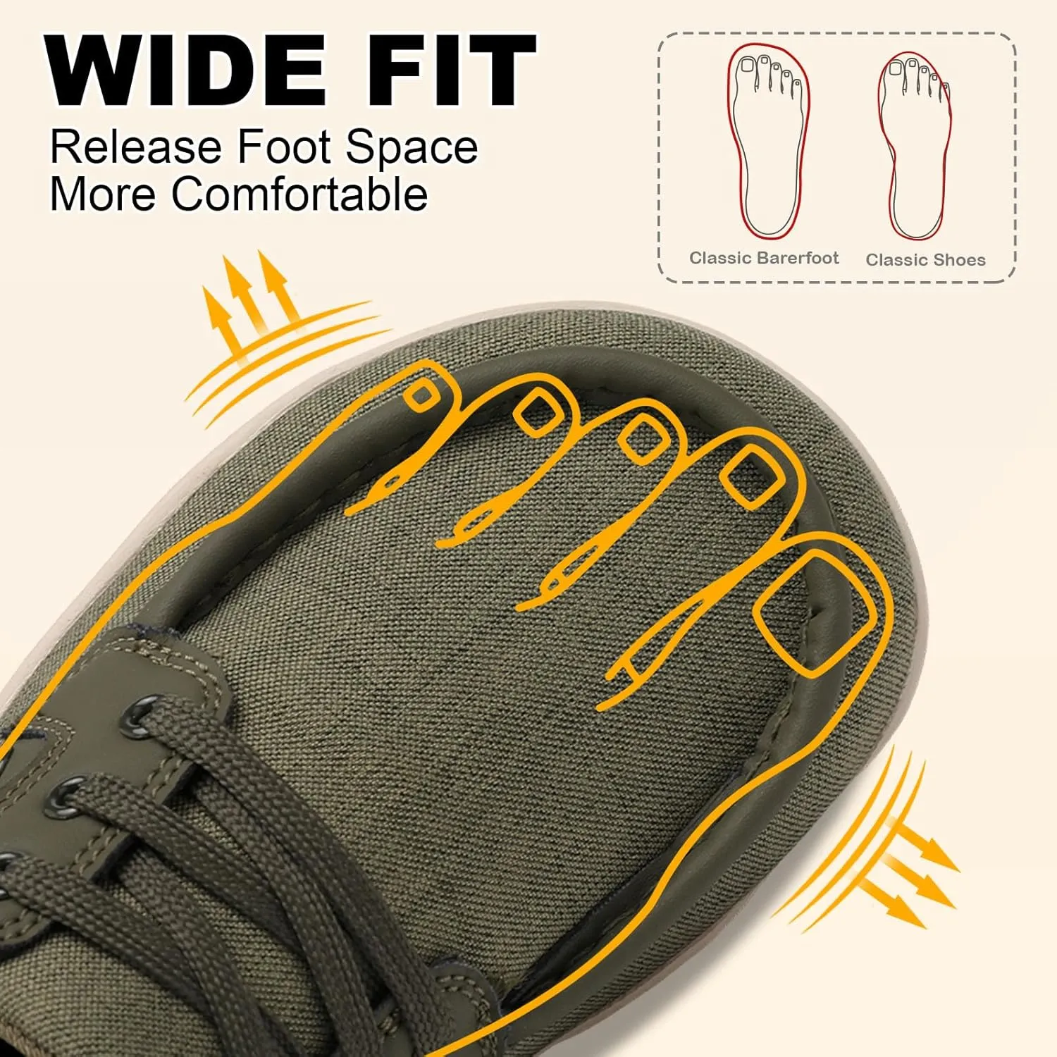 BARERUN Womens Walking Shoes Barefoot Minimalist Trail Running Shoes Wide Toe Zero Drop Tennis Sneakers for Jogging Hiking Athletic Lightweight Cross Training Shoes for Gym Office Driving