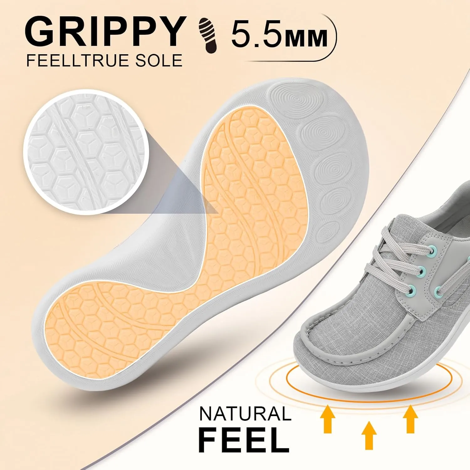 BARERUN Womens Walking Shoes Barefoot Minimalist Trail Running Shoes Wide Toe Zero Drop Tennis Sneakers for Jogging Hiking Athletic Lightweight Cross Training Shoes for Gym Office Driving