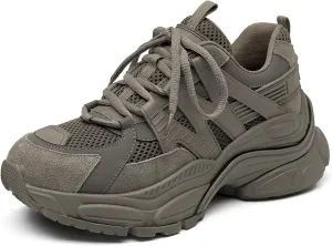 BEAU TODAY Chunky Sneakers for Women, Fashion Platform Sneakers Dad Shoes for Women, Casual Lace-up Walking Shoes