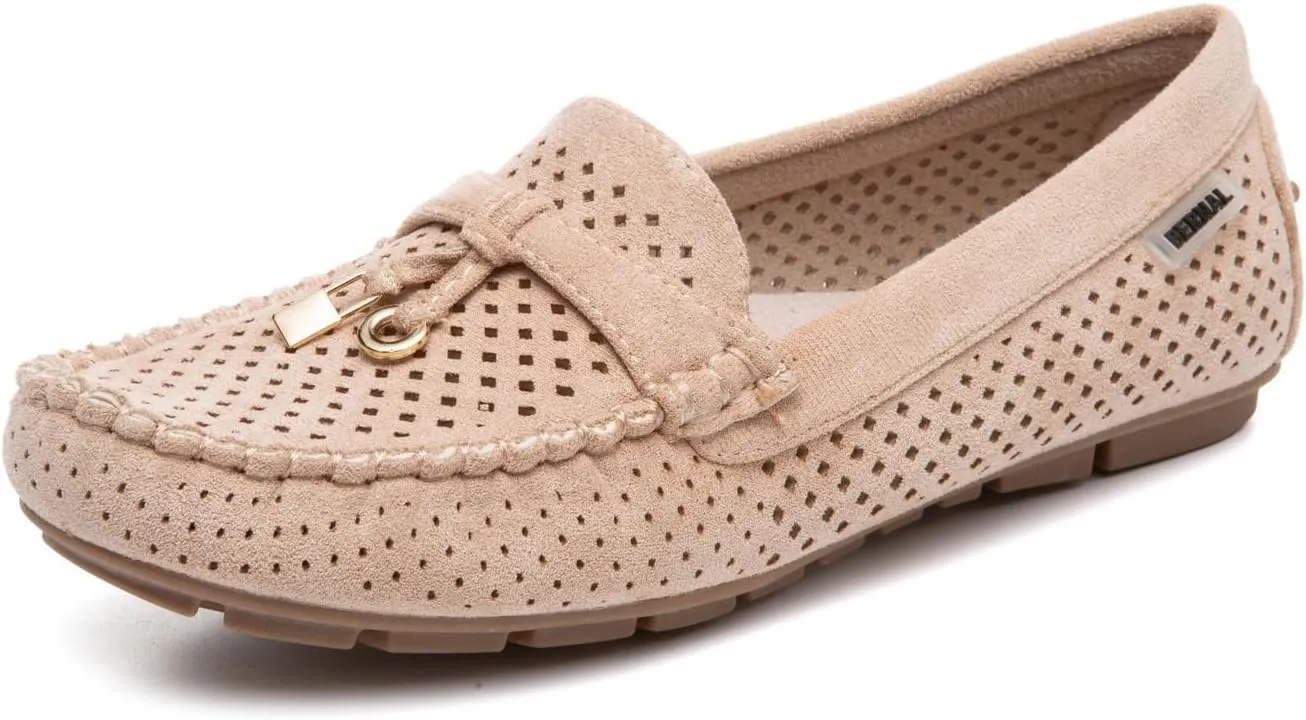 Bernal Loafers for Women with Buckle Comfortable Lightweight Penny Loafers Business Casual Loafers Slip On Flat Work Shoes Non Slip Walking Shoes