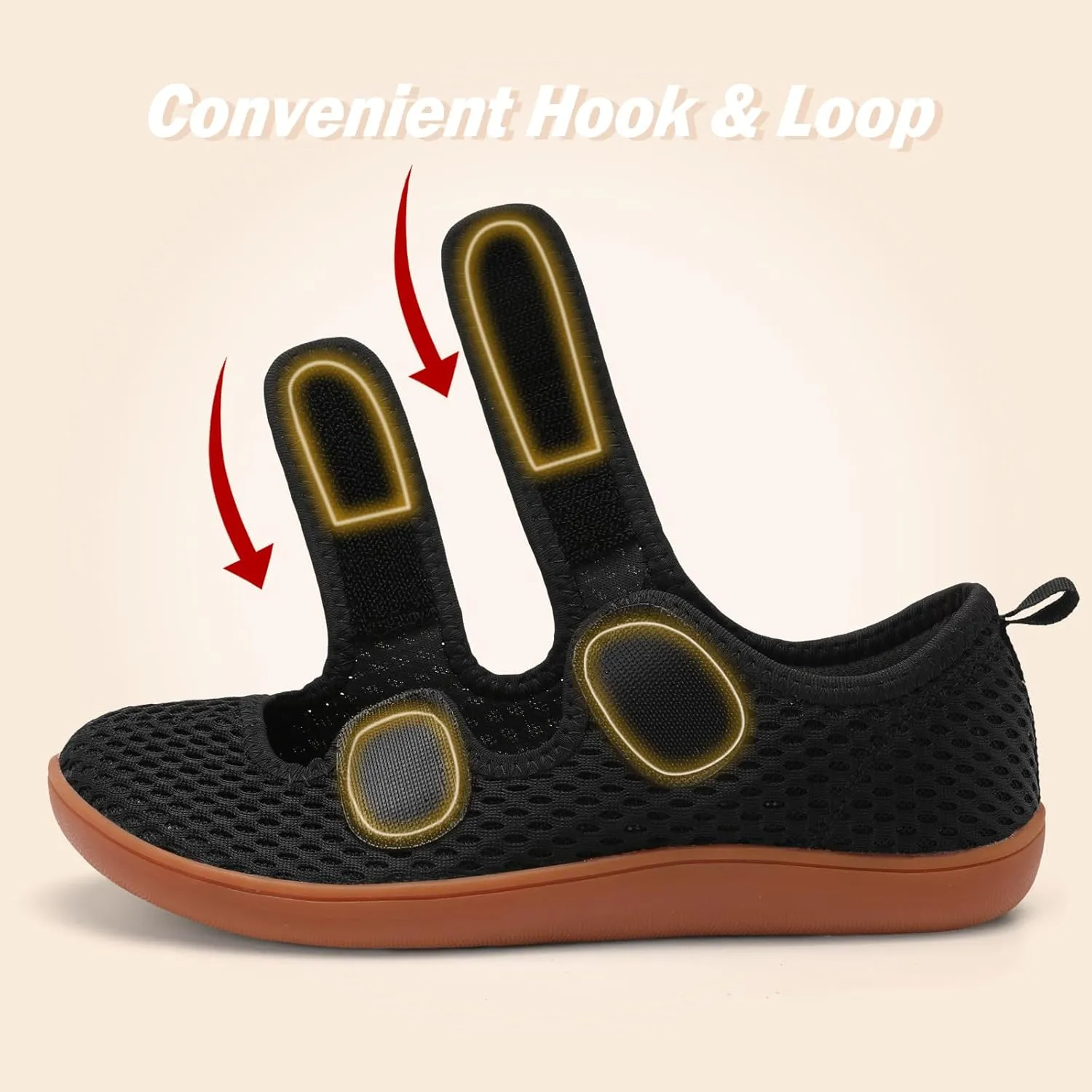 Besroad Womens Walking Shoes Wide Diabetic Shoes Adjustable Barefoot Casual Sneakers Breathable Zero Drop Arthritis Edema Sneakers Indoor Outdoor