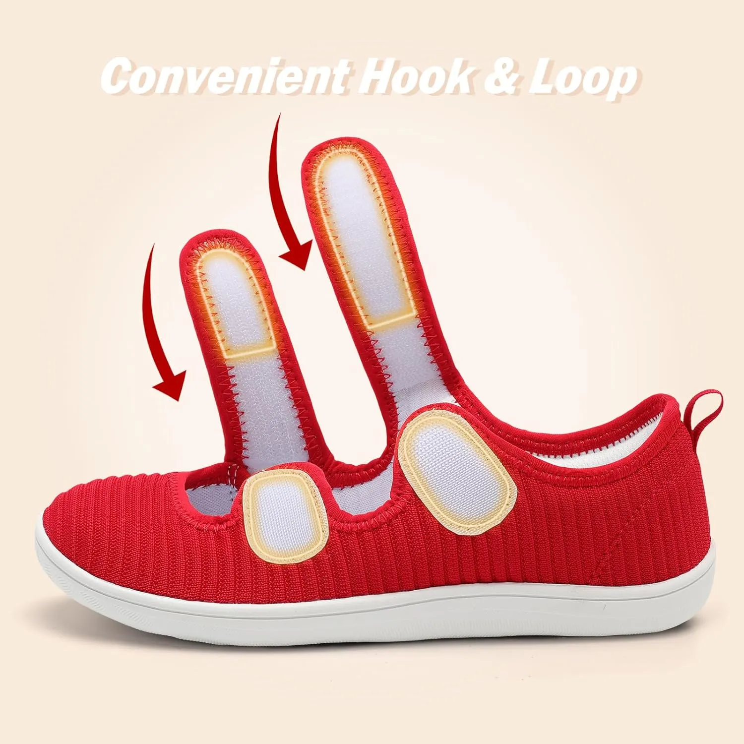 Besroad Womens Walking Shoes Wide Diabetic Shoes Adjustable Barefoot Casual Sneakers Breathable Zero Drop Arthritis Edema Sneakers Indoor Outdoor
