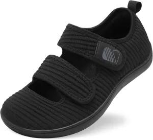 Besroad Womens Walking Shoes Wide Diabetic Shoes Adjustable Barefoot Casual Sneakers Breathable Zero Drop Arthritis Edema Sneakers Indoor Outdoor